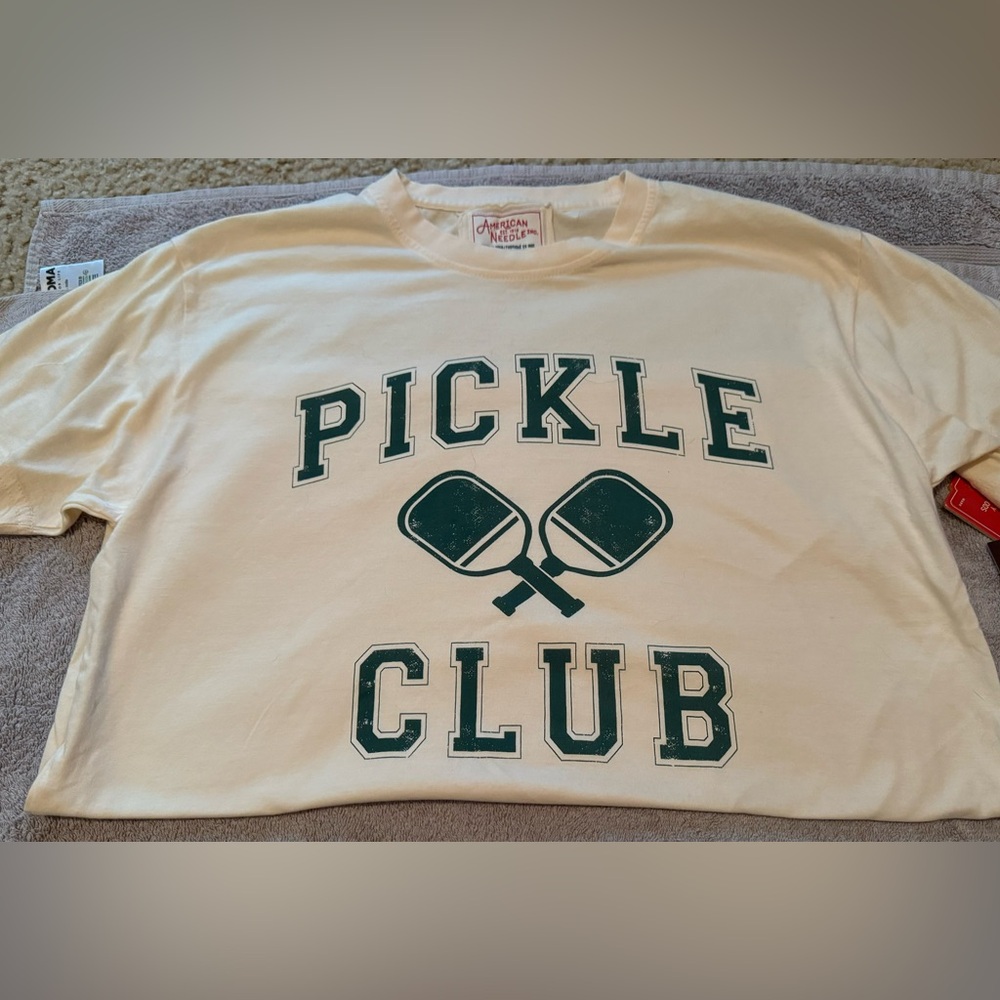 American Needle Cream and Green Pickle Club Tee